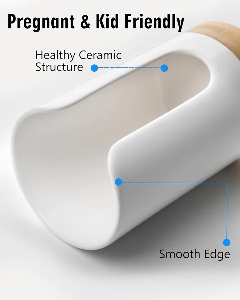 Viosuniu Ceramic Bathroom Cups Dispenser - 3-5 oz Disposable Paper & Plastic Bathroom Cups Holder - Mouthwash Cups Dispenser for Bathroom, Guest Toiletries, Countertop, Coffee - BPA Free (White) - Image 2